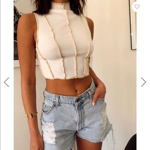 ** HOLD** 12th tribe Avalon white ribbed tank